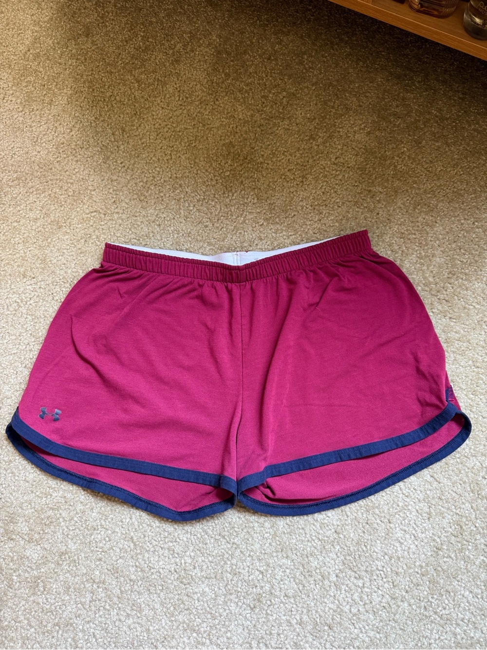 Under Armour Women's Berry Athletic Running Shorts with Navy Trim